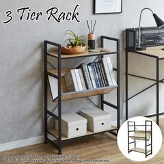 美品■モダン■ブラックアイアン×ウッド■3段ラック■シェルフ■収納棚■店舗什器■ 美品□モダン□ブラックアイアン×ウッド□3段ラック□シェルフ□収納棚