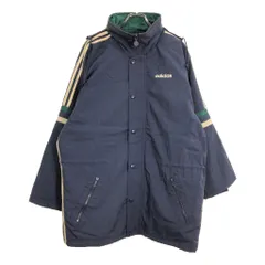 90年代 adidas アディダス 中綿 ナイロンジャケット スポーツ ネイビー(メンズ M)中古 古着 U4005