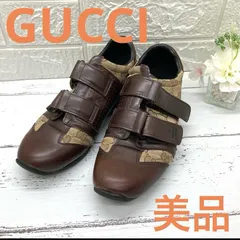 美品❣️ GUCCI グッチ 6125GG柄キャンバス×レザー スニーカー23cm