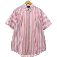 古着 ラルフローレン Ralph Lauren CUSTOM FIT 半袖 ボタンダウン ストライプシャツ メンズL相当/eaa535578