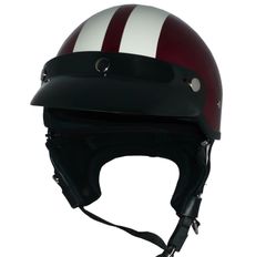 新品！ ZK-600 ヘルメット バイザー付きハーフジェット【キャンディレッド/アイボリー】SG公認 PSC認可！125cc以下対応　チャック式着脱耳当て装備 盗難防止金属ホルダー フリーサイズ(57～60㎝)  大人気ポリスヘルメット