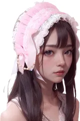 coco plaza ロリータ ヘッドドレス カチューシャ レース リボン ゴスロリ 髪飾り 萌え メイド baby pink(baby pink,  普通)