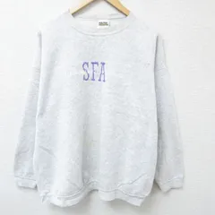 XL/古着 TULTEX 長袖 スウェット メンズ 90s SFA 刺繍 大きいサイズ クルーネック 薄グレー 霜降り 24sep10 中古 スエット トレーナー トッ