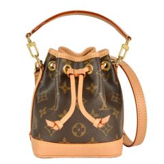 ルイヴィトン LOUIS VUITTON ナノノエ ショルダーバッグ モノグラム キャンバス M81266 ブラウン RFID ハンドバッグ レディース【中古】