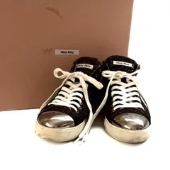miumiu ミュウミュウ ハイカットスニーカー 黒 グリッター ラメ キラキラ 5T9555 レディース サイズ36 23cm
