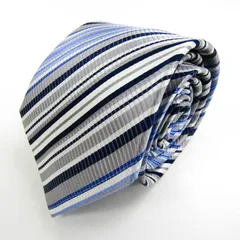 シャルル・ジョルダン ブランド ネクタイ ストライプ柄 シルク イタリア製 PO メンズ グレー CHARLES JOURDAN 【中古】