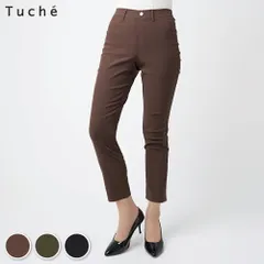 GUNZE Tuche ハイストレッチ レギンスパンツ 綿混 ストレート ベルトループ付 在宅ワーク グンゼ トゥシェ 01-TZM622