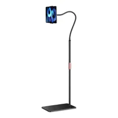 ☆ ブラック ☆ スマホ タブレット スタンド タブレット スマホ スタンド スマホスタンド タブレットスタンド ホルダー 寝ながら 床置き 高さ調節 角度調整 ベッド スマホホルダー テレワーク くねくね 在宅 レッスン リビング キッチン 寝室 料理のサムネイル