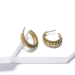 Luxu ツイスト フープピアス【ete496】