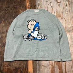 PEANUTS ピーナッツ ライナス スヌーピー アクリル ニット セーター 90s 古着 vintage メンズ MM80