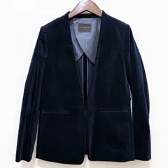 #wnc トゥモローランド TOMORROWLAND ジャケット 34 紺 ベロア調 小さいサイズ レディース [969444]