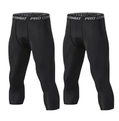 新品 トレーニングウェア ランニングウェア コンプレッションカプリ レギンス ショート スポーツ ロングタイツ ２枚セット コンプレッションタイツ 9分/7分/5分丈[伸縮性・吸汗速乾] スパッツ メンズ スポーツタイツ [Almalls]