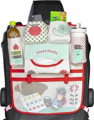 Mare GooDs MareGooDs シートバックポケット 車 収納ポケット ドリンクホルダー ティッシュ 子供用 車内収納袋 助手席 荷物入れ 防汚(レッド)