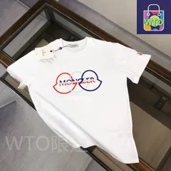 【本日限定特価】MONCLER 春夏 カップルTシャツ ブラック/ホワイト [本日特価|新品未使用品]-WT0輸入
