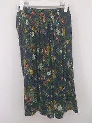◇ tocco closet 花柄 ウエストゴム ロング ギャザー スカート ネイビー系 マルチ レディース E  【1305090005652】