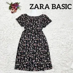 L相当 極美品✨ ZARA BASIC ザラベイシック 半袖ワンピース リバティ柄 チュニックとしても活躍するデザインです タイト過ぎずルーズ過ぎないシルエット ピンクやホワイトの小花柄がふんわりフェミニンな一枚 ♡ S707 0562