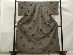 本場大島紬 カタス式 ９マルキ ますいわ屋誂え 着物 正絹 広衿 RK-4579 本場大島紬 カタス式 9マルキ ますいわ屋誂え 着物 正絹 広衿