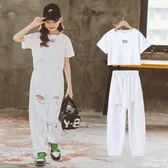 子供服 キッズ 女の子 ジャージ 上下セット 半袖シャツ パンツ ガールズ 2点セット スポーツウェア ロングパンツ 運動着 スウェット ゆった