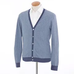 【中古】グランサッソ GRAN SASSO コットン カーディガン ネイビーxダルサックス【サイズ50】【メンズ】のサムネイル