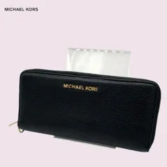 MICHAEL KORS マイケルコース 長財布　黒長財布　シンプル　レザー　ブラッグ　ゴールド