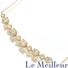 ラインデザインネックレス ダイヤモンド 0.5ct K18 中古 プレラブド 返品OK