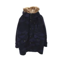 モンクレール MONCLER ダウンジャケット MINAOUET 1C52701 ネイビー ウール ダウンコート メンズ Used A