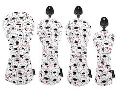 ゴルフヘッドカバー ドライバー DR 用 ウッド FW 用 ユーティリ ティ UT用カバー　4点セット　ペロワン 犬