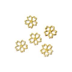 メタルパーツ サクラ 2ss　約3ｍｍ　ゴールド／100p入り mp10055 極小極薄メタルプレート