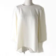 極美品★正規品 YOKO CHAN ヨーコチャン YCB-315-048 クルーネック 七分袖 ブラウス/カットソー レディース ホワイト 38 日本製 シンプル◎のサムネイル