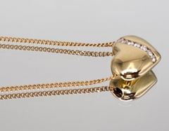 K18YG ダイヤモンド ハートネックレス D0.09ct 4.23g 40cm