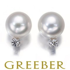 ミキモト ピアス パール アコヤ真珠 7.5mm ダイヤ   K18WG  #170051