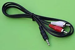 オーディオケーブル 3.5mmステレオミニプラグ-RCAプラグ×2(赤白) 1m[定形外郵便、送料無料]mer001