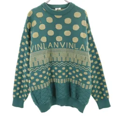 ランバン ビッグサイズ ドット 長袖 ウールブレンド セーター 50 グリーン系 LANVIN ニット メンズ 古着 【240116】のサムネイル
