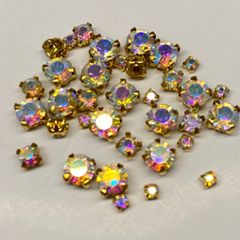 ゴールド 台座付き オーロラストーン サイズミックス 35個セット