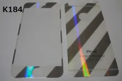 iPhone SE3 SE2 iPhone6／6s／7／8　4.7インチ 銀ラメ 表裏セット 9H 0.26mm 強化ガラス 液晶保護フィルム 2.5D K184