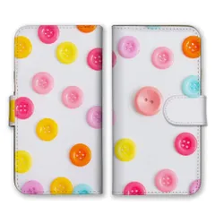iPhone 16 Plus ケース 手帳型 アイフォン16プラス スマホケース 携帯ケース ボタン ぼたん 手芸 装飾 カラフル ポップ パステルカラー 可愛い かわいい ホワイト 白色 カラー02