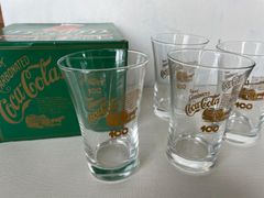 当時物！！昭和レトロコカコーラ誕生100周年記念グラス4個セット　未使用品　送料無料！！　◎２