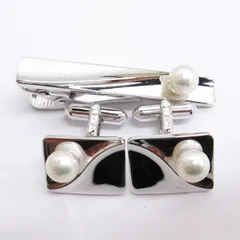 TASAKI タイピン カフス セット シルバー パール TASAKI タイピン カフス セット シルバー パール