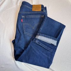 送料無料★即決★ LEVI’S 26 ストレッチ デニム ジーンズ 5ポケット ヒゲ インディゴ レディース 濃紺 リーバイス ウォッシュ加工