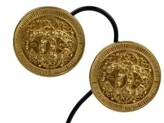 シャネル　CHANEL　ヴィンテージ　ココマーク　イヤリング　ゴールドカラー　直径：約2.2cm　送料無料