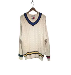 90s〜 TommyHilfiger multicolorlinetildenknit