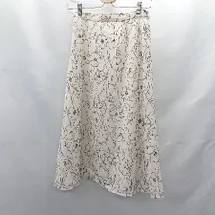 ◇ ⊂Φ NATURAL BEAUTY BASIC 花柄 ロング Aライン スカート サイズM ホワイト系 レディース E  【1411280038932】
