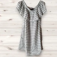 A0638 フォーエバー21 Forever21 ひざ丈ワンピース ボーダー 総柄