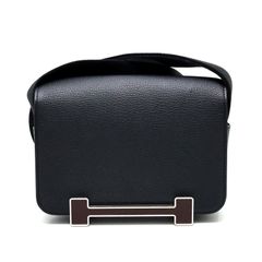 【楠本質店/元住吉】エルメス/HERMES　ゲタ　バイカラー　シェーブル　ブラック x ハバナ　ショルダーバッグ　B刻印（2023年）ショップカード2024年【中古】