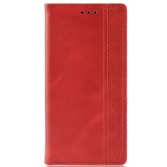 iPhone12 Pro Max ケース 手帳 アイフォン12プロマックス  チェック柄 合革 レトロ 手帳 ケース 【Color】 レッド