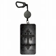  パスケース 落ちない リール付き 定期入れ 子供用 高校生 学生 社会人 定期ケース メンズ かわいい伸びる リール カード入れ 2枚収納 ユリ 百合の紋章 クロス 十字架