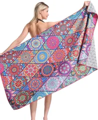 新品 【Blue Giraffe】ビーチタオル スーパーソフト スイムタオル マイクロファイバー バスタオル 160x80CM 旅行 超吸水 防砂 大判 薄型 大きい 軽量 コンパクト ヘアタオル 速乾 プール 海水浴 旅行用タオル 持ち運び ビーチブランケッ