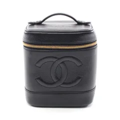 シャネル CHANEL ハンドバッグ ココマーク A01998 ブラック キャビアスキン(グレインドカーフ) ココマーク 縦型バニティ レディース Used A