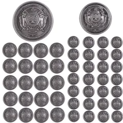 【数量限定】ルボナリエ メタルボタン アンティーク レトロ ボタン コート用ボタン ジャケット ブレザー アクセサリー 20mm 15mm (シルバー 60個)