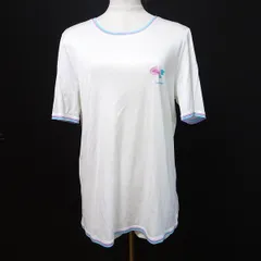 #spc レオナール LEONARD カットソー L 白 半袖 刺繍 ハイビスカス ロゴ レディース [812924]のサムネイル